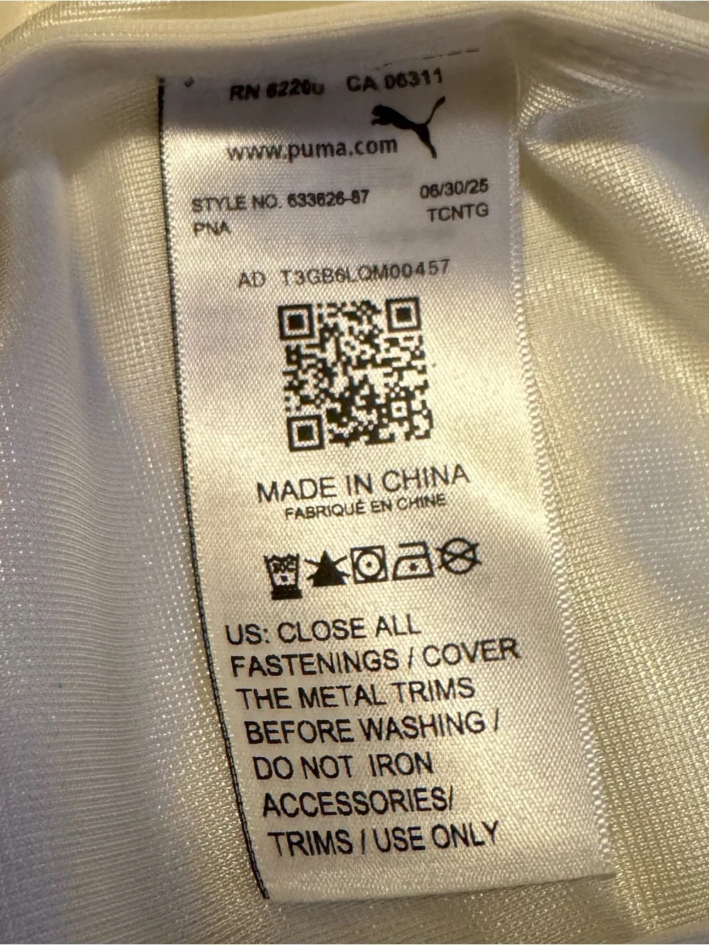 PUMA x FENTY T7 Piping Track Jacket Womens Size XS Warm White NWT